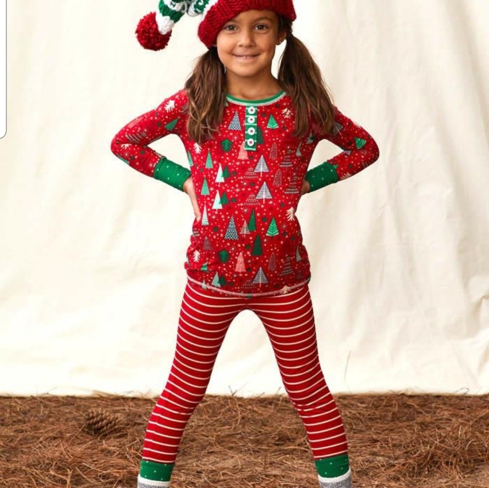 Klara Girls Tight-Fit Holiday Trees PJs